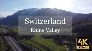 Switzerland Rhine Valley   4K Drone Footage