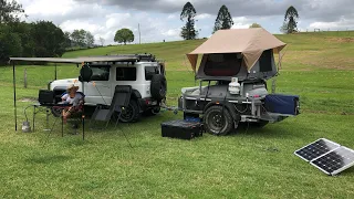 2019 JB74 Suzuki Jimny Modifications and Camping Trailer Walk Through