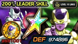 200% LEADER SKILL! 100% PHY TRANSFORMING GOLDEN FRIEZA LEVEL 10 LINKS! Dragon Ball Z Dokkan Battle