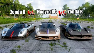 Forza Horizon 5 Drag battle of Pagani cars | Huayra BC vs ZONDA R vs ZONDA C |