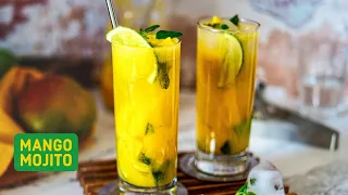 Mango Mojito Recipe - Mango Mojito Cocktail/Mocktail Recipe - Summer Drink - Vegetarian