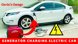 Honda EU2000 Inverter Generator Charging an Electric Car.