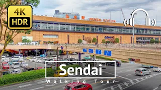 Biggest City in Tohoku Region: Sendai Walking Tour - Miyagi Japan [4K/HDR/Binaural]