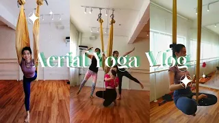 Trying Aerial Yoga for the first time + Hidden Cafe