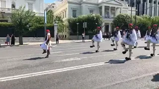 Evzones weekly march through the streets of Athens on Sunday 1st July 2018