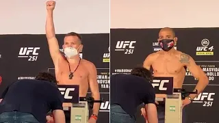 UFC 251 взвешивание бойцов!  Пëтр Ян, Масвидаль, Усман, Альдо