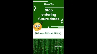 Supb Amazing : Stop Cheating  / Stop Enter Future Date in Excel  #shorts  #youtubeshorts  #trending