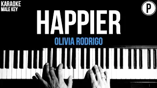 Olivia Rodrigo - Happier Karaoke MALE KEY Slower Acoustic Piano Cover Lyrics