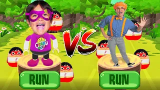 Tag with Ryan vs Blippi World Adventure Toys Run - Combo Panda vs All Characters Unlocked Gameplay