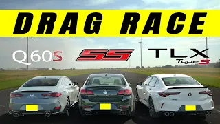 Acura TLX Type S drag races Chevy SS and Infiniti Q60 RS, the result might surprise you or not...