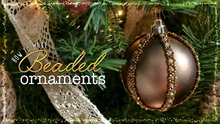 Beaded Christmas Tree Ornaments | DIY Rustic Glam Shabby Chic Christmas Decor