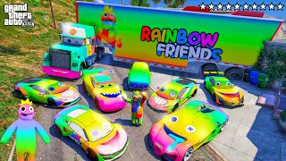 GTA 5 - Stealing RAINBOW FRIENDS CARS with Franklin! PART 2 (GTA V Real Life Cars #27)