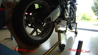 2009 Kawasaki Versys Rear Wheel Removal and Install   Tire Change