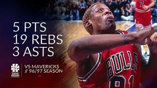 Dennis Rodman 5 pts 19 rebs 3 asts vs Mavericks 96/97 season