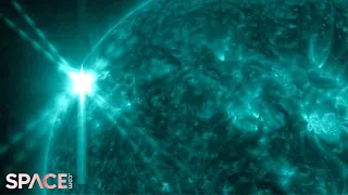 Sun blasts powerful X2-class solar flare, spacecraft sees it