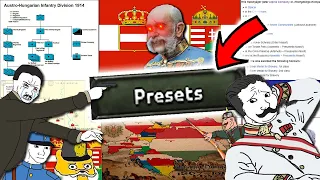 WW1 Austria-Hungary, but only Historical Presets & Divisions In HOI4?