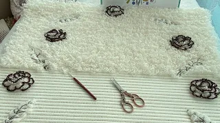 HALI KAYDIRMAZ ÜZERİNE LİF İPİ İLE PASPAS-YOLLUK -SECCADE YAPIMI/knitting non-slip mat making