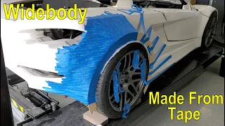 Widebody Made From Tape - Part 1   Budget Widebody Build, How to make fiberglass fenders