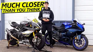 Yamaha R7 vs a REAL SUPERSPORT ON TRACK! (Full Analysis)