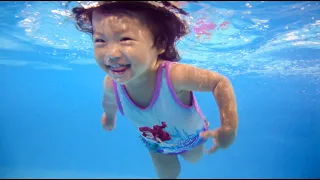 2 Years Old Baby Swimming Like A Dolphin - Happy Fish Laura