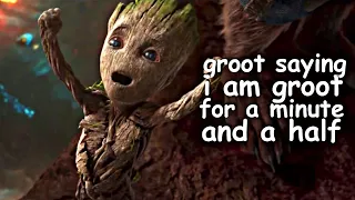 groot saying 'i am groot' for a minute and a half straight (bonus: groot being cute)