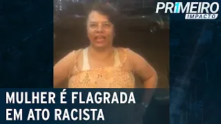 Racista é flagrada ofendendo atendente após preparo de açaí | Primeiro Impacto (12/05/22)