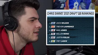 Reacting To Chris Simms QB List: Zach Wilson OVER Trevor Lawrence??