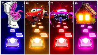 House Head VS Car Eater VS Lightning McQueen VS Toilet Monster l Tiles Hop EDM Rush