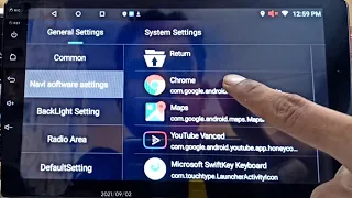 Navi software settings in 360° Android car stereo