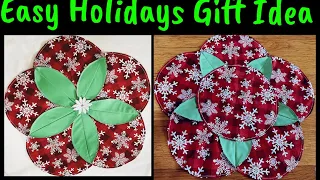 How To Make Folded Flower Table Topper, Centerpiece Or Placemat/Very Easy Folded Fabric Flower Mat