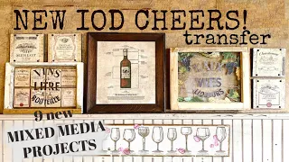 9 NEW Decor Projects with IOD "CHEERS" Transfer