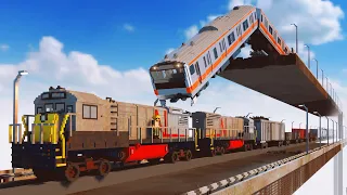 Trains vs Unfinished Railway 😱 Teardown