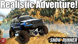 SnowRunner: Jeep WJ Takes On UNKNOWN TRAILS! (Realistic Adventure)