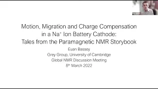 Paramagnetic NMR: Motion, Migration, Charge Compensation in a Na+ Battery | Euan Bassey | Session 44