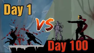 Day 1 VS. Day 100 In Ninja Arashi 2 | SumanGamer