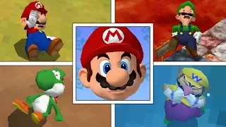 Super Mario 64 DS: All Character's Death Animations (Mario, Luigi, Yoshi, & Wario)