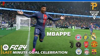 EA SPORTS FC 24 | Kylian Mbappé vs All Clubs - All Signature Last Minute Goals Celebrations #ps5