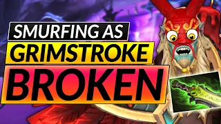 How to RANK UP with EVERY HERO - GRIMSTROKE MID SMURF Tips ANALysis - Dota 2 Guide