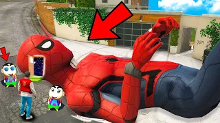 GTA 5: Shinchan & Franklin Enter Inside SPIDERMAN'S HEAD In GTA 5! (GTA 5 mods)