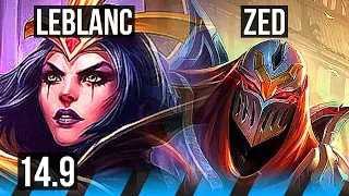 LEBLANC vs ZED (MID) | 9/1/3, 66% winrate, Legendary | BR Master | 14.9