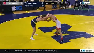 Levi Haines(PSU) vs Peyton Robb(NEB) 3/5/23 (Jeff Byers Radio Call)