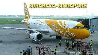 NAIK PESAWAT SCOOT AIRBUS A320 SURABAYA - SINGAPORE