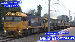 An Interesting Afternoon at Middle Footscray; Parallel Runs & Freight - Melbourne Transport