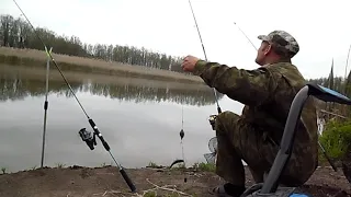 Рыбалка весной на кормаки (пружину). Охота на крупного карася.