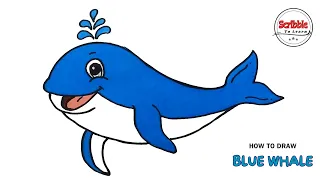 How to Draw Blue Whale Easy|| Easy Blue Whale Drawing and colouring step by step