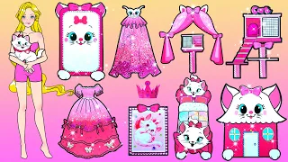 Vestir Muñecas De Papel | Rapunzel And Pink Cat New Costume Dress Up | Woa Doll En Spanish