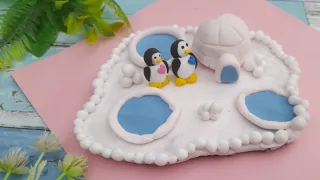 Penguin craft with polymer clay | Cold Porcelain Clay | Clay Craft Ideas