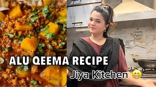 Alu Qeema Recipe by Jiya Haris | Vlog |