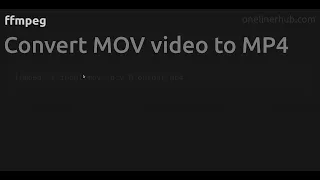 Convert MOV video to MP4 #ffmpeg