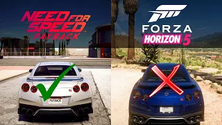 Need For Speed Payback vs Forza Horizon 5 - Nissan GTR R35 -  Sound & Speed Comparison